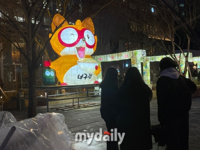 서울빛초롱축제 단골 조형물 너구리군. /이지혜 기자