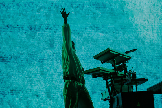 Japanese project group Yoasobi's composer Ayase performs during the group's first concerts in Korea, held last Saturday and Sunday at the Hwajung Tiger Dome in central Seoul. [LIVET, KATO SHUMPEI]