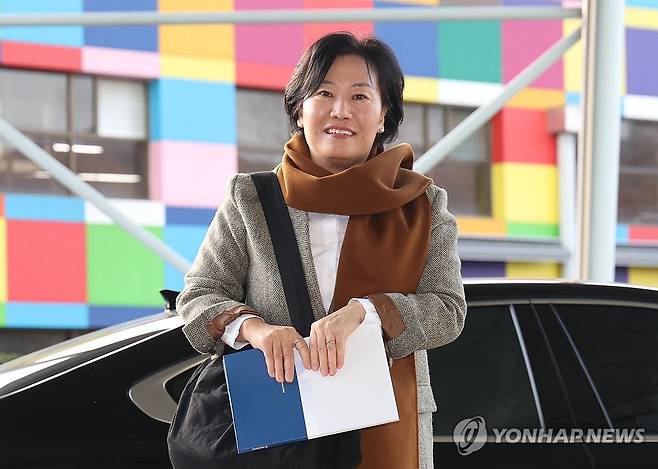 출근하는 송미령 농림부 장관 후보자 [연합뉴스 자료 사진]