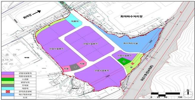 대대일반산업단지 조성사업 계획 지형 도면.(울산시 제공)