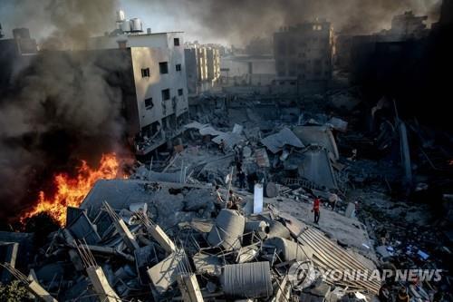 이스라엘군 공습으로 초토화된 가자지구 북부 가자시티 [AFP 연합뉴스 자료 사진. 재판매 및 DB 금지]