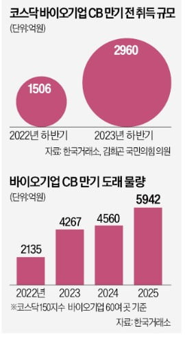 국내 한 바이오기업 연구원들이 항암제 후보물질을 개발하고 있다. 바이오업계가 역대급 불황으로 구조조정에 휩싸인 가운데 CB와 주식담보대출 상환 요구에 직면해 최악의 자금난을 겪고 있다.  한경DB