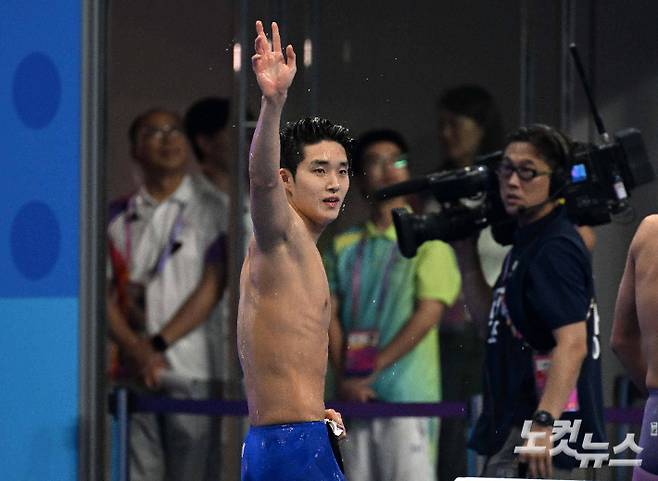 항저우아시안게임에서 3관왕에 오른 수영 남자 자유형 중장거리 간판 김우민. 항저우(중국)=황진환 기자