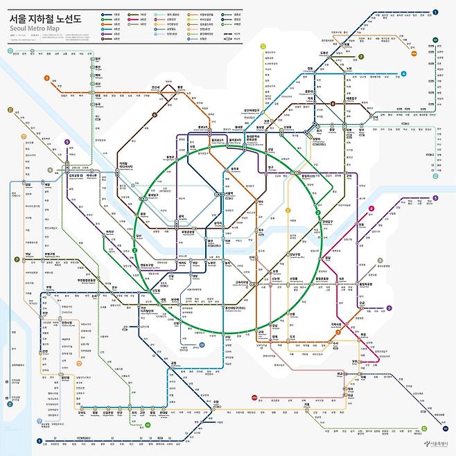 서울 지하철 최종 노선도 [서울시 제공. 재판매 및 DB 금지]