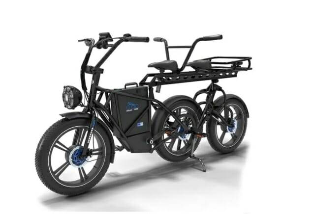 바퀴 3개가 줄지어 연결된 전기자전거가 등장했다. (사진=돌라스 바이크)