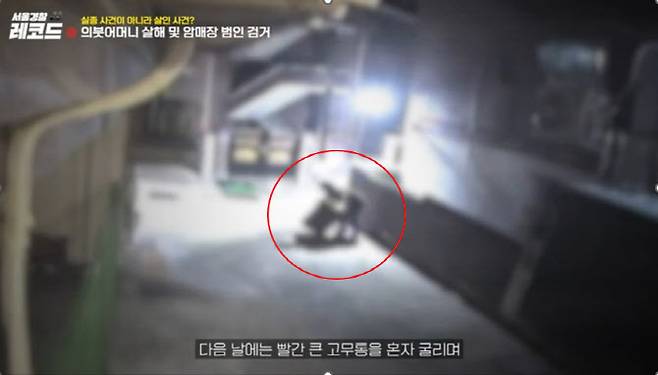 의붓어머니 살해 혐의를 받는 40대 배모 씨의 범행 모습이 촬영된 CCTV (사진=유튜브 채널 ‘서울경찰’)