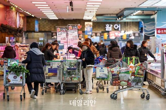 서울시내 대형마트를 찾은 시민들이 장을 보고 있다. ⓒ뉴시스