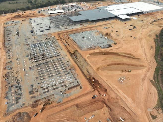 공사 중인 한화솔루션 미국 조지아주 카터스빌 공장 전경. 사진=한화솔루션 제공