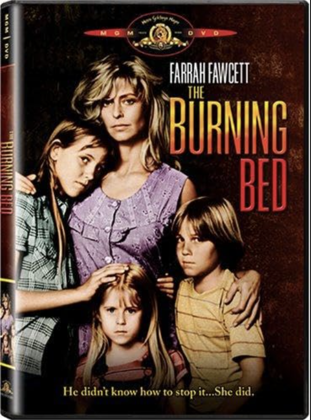 프랜신 휴즈 사건을 소재로 한 84년 TV영화 'The Burning Bed'의 DVD. 배우 패러 포셋이 휴즈를 연기했다. imdb.com
