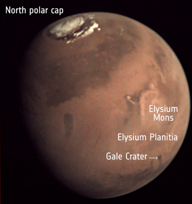 엘리시움 평야의 위치. 사진=ESA, CC BY-SA IGO 3.0
