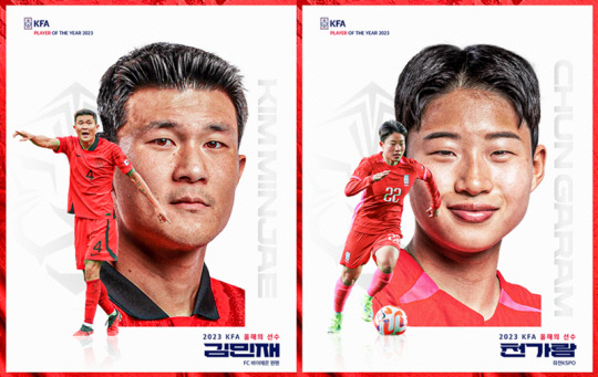 김민재(왼쪽)와 천가람. 대한축구협회 제공