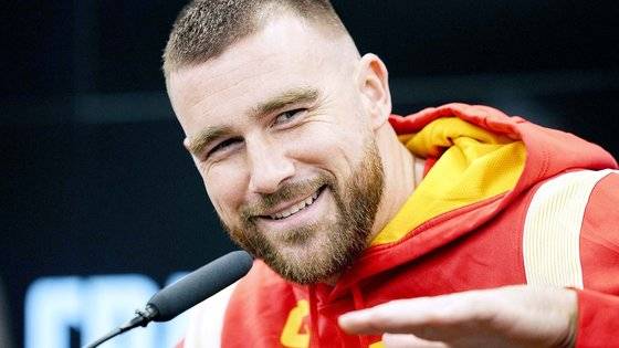 테일러 스위프트의 동갑내기 남자친구, 트래비스 켈시. 내로라하는 미식축구 공격수다. AP=연합뉴스