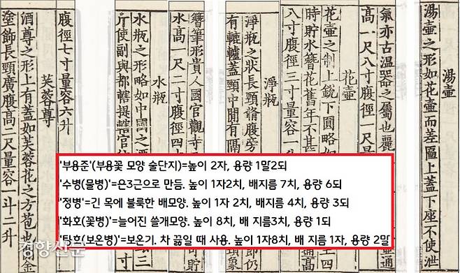 <고려도경>에는 그 시대에 고려에서 쓰인 30여종의 생활용기가 너무도 상세하게 묘사되어 있다.