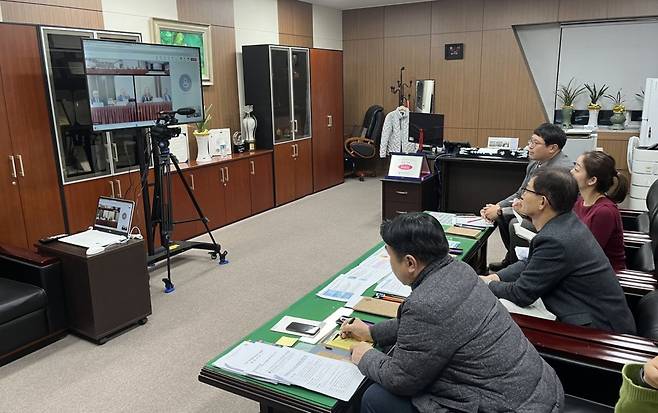 최근 세계양궁연맹 2025세계장애인양궁선수권대회 유치 도시 영상회의 모습. 사진제공ㅣ광주광역시