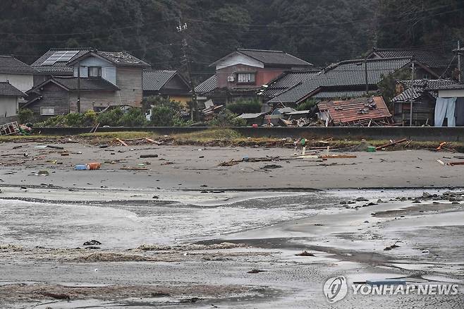 일본 노토반도 스즈시 쓰나미 피해 지역 사진은 기사와 관계없음. [AFP 연합뉴스 자료사진. 재판매 및 DB 금지]