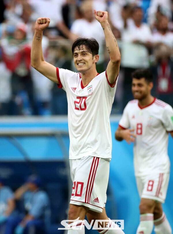 이란 대표팀 공격수 사르다르 아즈문. 사진┃뉴시스/AP