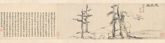 추사 김정희가 유배지인 제주도에서 그린 문인화 ‘세한도’(歲寒圖·국보·손창근 기증)가 국립중앙박물관의 기증관 재개관을 기념해 특별 공개된다. 국립중앙박물관 제공