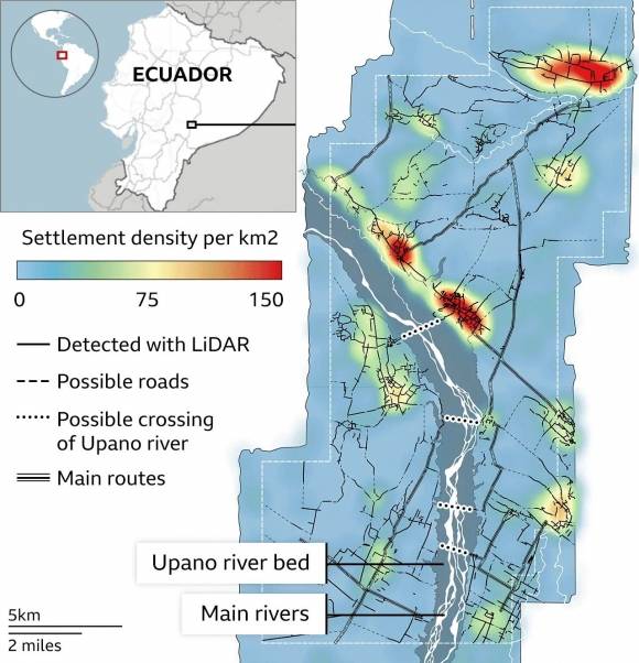 고대 도시 위치를 나타낸 지도 - 앙투안 도리슨·스테팡 로스탱 연구팀 제공. / 사진=BBC