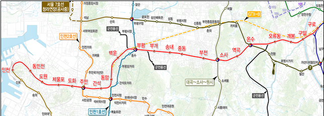 경인전철 지하화 구간은 인천역부터 서울 구로역까지 21개 정거장이며, 이중 인천 구간은 인천역에서 부개역까지 11개 정거장이다. /자료=인천시