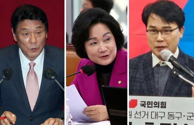 (왼쪽부터)강대식 국민의힘 의원,&nbsp;조명희 의원,&nbsp;이재만 전 자유한국당 최고위원