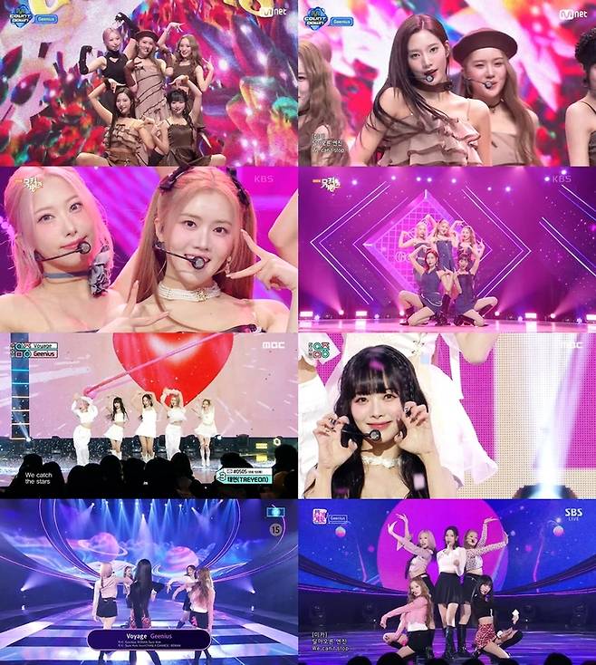 Mnet ’엠카운트다운‘, KBS2 ’뮤직뱅크‘, MBC ’쇼! 음악중심‘, SBS ’인기가요‘ 방송 화면 캡처