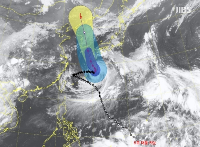 제6호 태풍 '카눈' 위성 영상 (사진, 기상청)