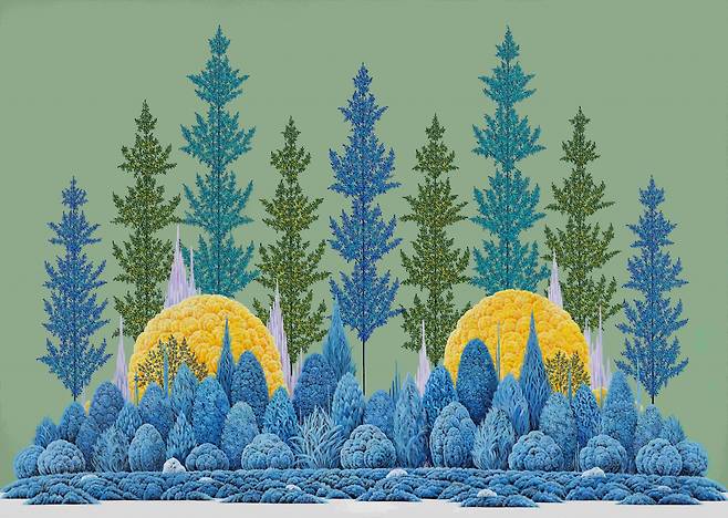 정영환, Mindscape, 캔버스에 아크릴, 162.1x227.3cm, 2023. [서정아트 서울 제공]