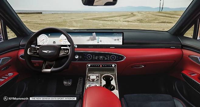 사진 : 제네시스 GV70 페이스리프트 실내 예상도 (출처=NYMammoth)