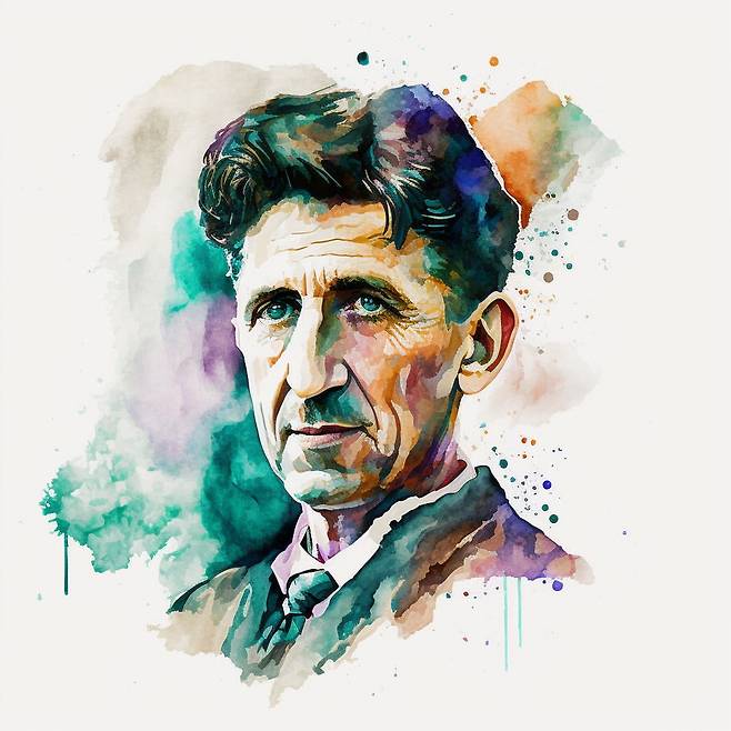 AI 미드저니가 묘사한
조지 오웰의 초상화.
Netha Hussain·Wikimedia Commons