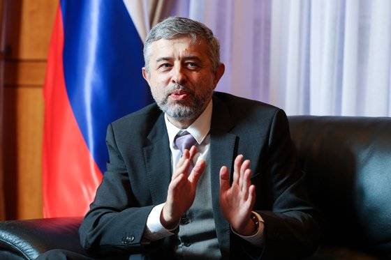 게오르기 지노비예프 주한 러시아대사가 19일 서울 서소문로 러시아 대사관에서 중앙일보와 인터뷰했다. 우상조 기자.