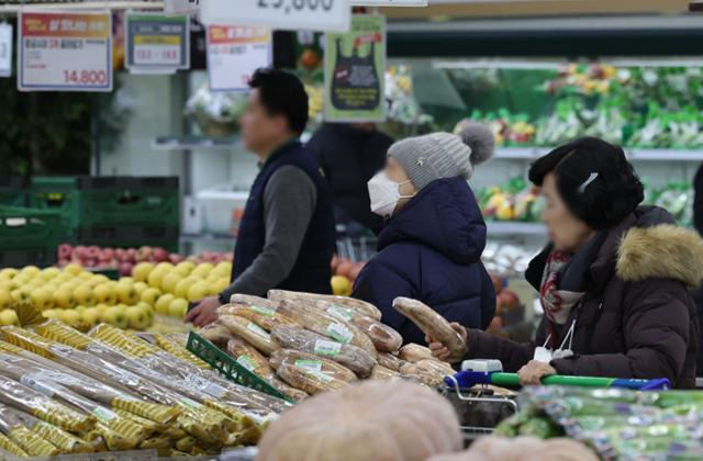 24일 서울 시내 한 대형마트에서 시민이 장을 보고 있다. 뉴시스