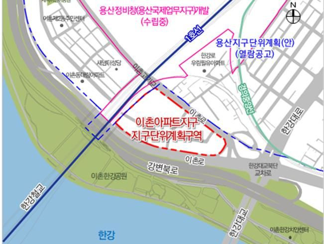 [서울=뉴시스]이촌아파트지구 지구단위계획구역 위치도.(사진=서울시 제공) *재판매 및 DB 금지