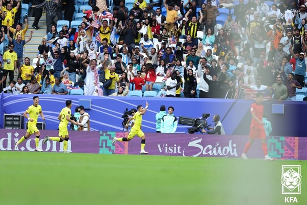 득점한 말레이시아 대표팀. 대한축구협회 제공