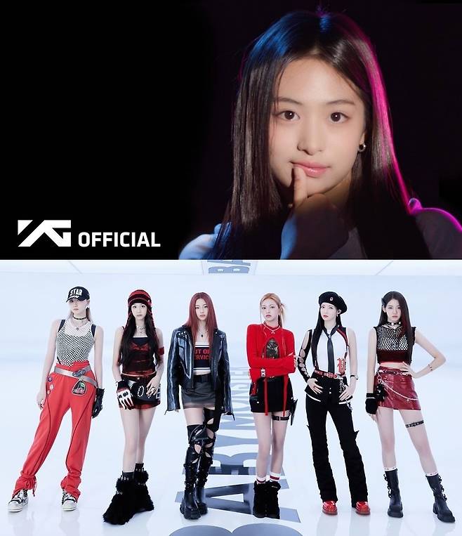 제2의 제니로 불리는 아현이 YG엔터테인먼트 신인 걸그룹 베이비몬스터에 마침내 합류한다(위). 베이비몬스터는 4월 발매하는 앨범부터 아현을 포함해 7인 체제로 컴백한다. 사진제공|YG엔터테인먼트