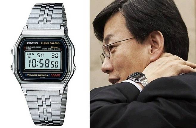 손석희 전 JTBC 사장이 착용했던 카시오(Casio) 전자시계.