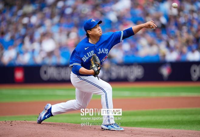 ▲ 류현진이 투구하고 있다.