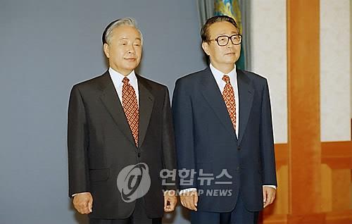 1996년 7월 김영삼 대통령과 박찬종 신한국당 상임고문 [연합뉴스 자료사진]