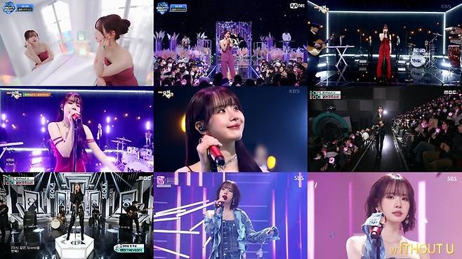 Mnet ‘엠카운트다운’, KBS 2TV ‘뮤직뱅크’, MBC ‘쇼! 음악중심’, SBS ‘인기가요’ 캡처