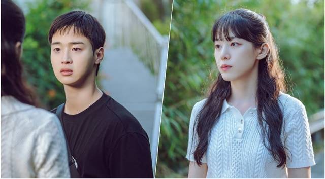 배우 장동윤(왼쪽)과 이주명은 ENA 수목드라마 '모래에도 꽃이 핀다'에서 각각 씨름선수 김백두와 경찰이자 거산군청 씨름단 관리팀장인 오유경으로 분했다. /ENA 방송화면 캡처