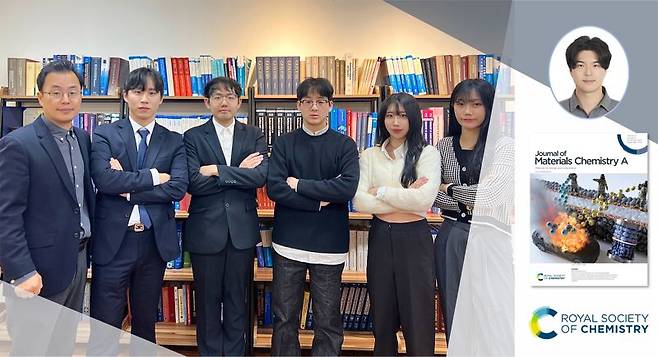 조계용 교수 연구팀. 왼쪽부터 조계용 교수, 박재원, 권영제, 김세훈, 배지우, 이민정, 윤정식 교수. 국립부경대학교 제공