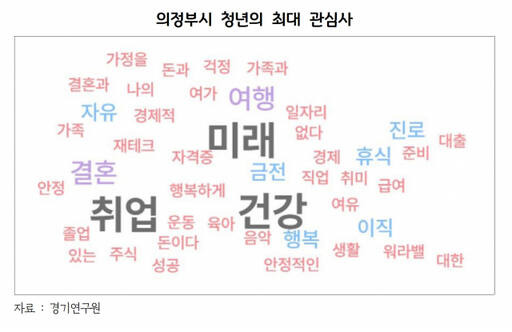 의정부시 청년 최대 관심사 그래픽. 경기연구원 제공