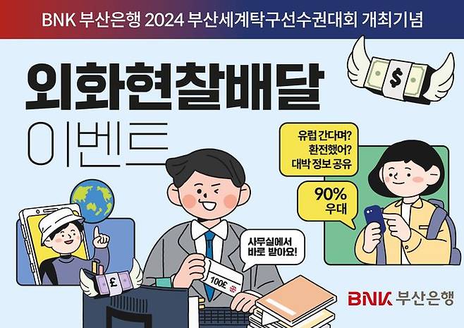 BNK부산은행 '비대면 외화배달 서비스' 환율우대 이벤트 관련 이미지.ⓒBNK부산은행