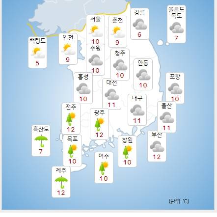 ⓒ기상청: 내일(4일) 오후 전국날씨