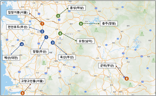 전기차 무료 이동 충전 시설 설치 고속도로 휴게소 현황. 환경부 제공