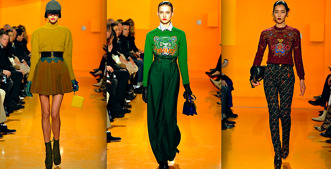 2012년 겐조 F/W 패션쇼 일부. 특히 동양적인 호랑이 패턴은 아직까지 겐조의 상징으로 남았다_출처 : vogue