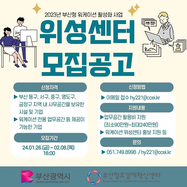 부산형 워케이션 위성센터 모집 [부산창조경제혁신센터 제공]