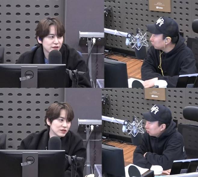 왼쪽부터 그룹 슈퍼주니어 멤버 규현, 개그맨 겸 가수 박명수. (KBS2 쿨FM 박명수의 라디오쇼 캡처)