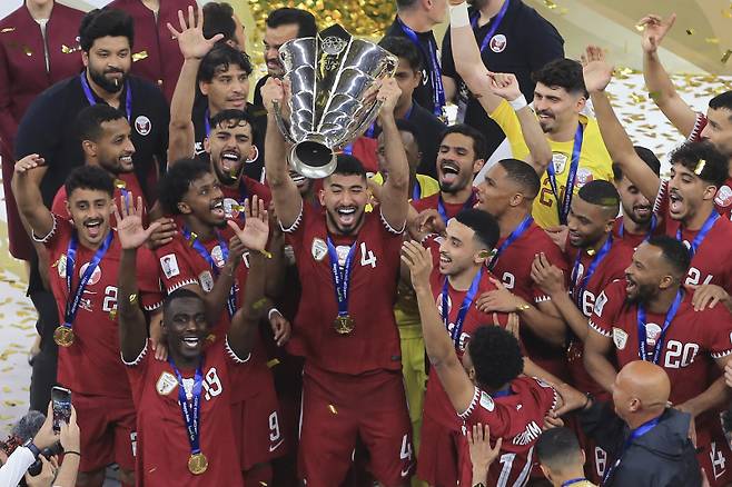 자국에서 열린 2023 AFC 아시안컵에서 우승을 차지한 카타르. 사진=AP 연합뉴스