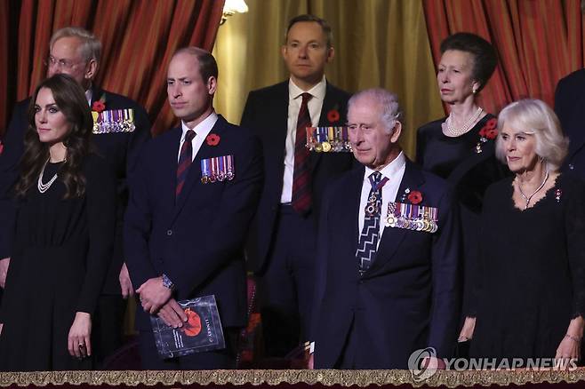 영국 찰스 3세 국왕과 윌리엄 왕세자 부부 [AP 연합뉴스 자료사진. 재판매 및 DB 금지]