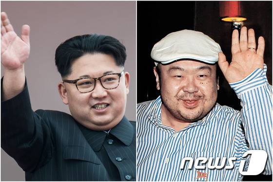 김정은 북한 노동당 총비서(왼쪽), 이복형 고(故) 김정남. . ⓒ News1